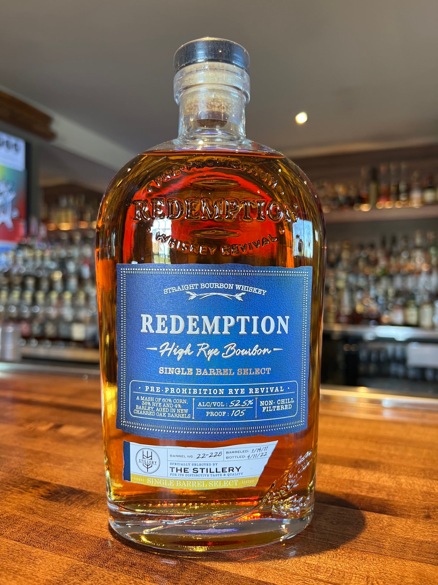The Stillery Barrel Pick | Redemption High Rye Bourbon Single Barrel Select